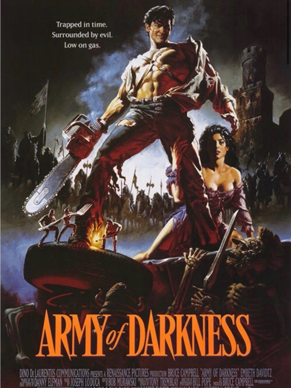 Army of Darkness Retro Horror Poster - Black & Red